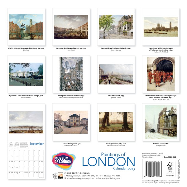 Museums of London - Paintings of London Wall Calendar 2023 