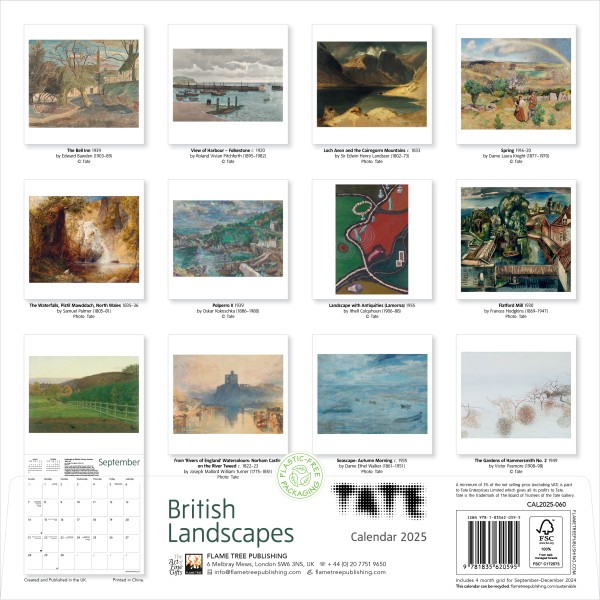 Tate British Landscapes Wall Calendar 2025 (CAL03)  Click image for calendar details