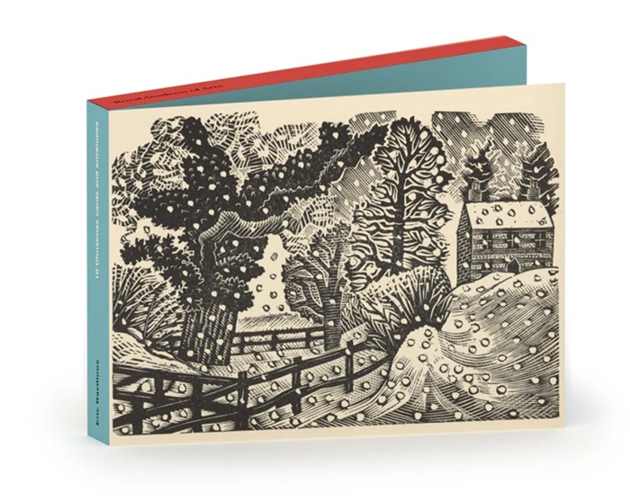 Eric Ravilious 'December Snow' wood engraving (CX13) g2 (10 card wallet) 